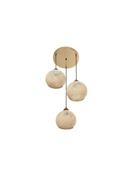 GloboStar Yasam Pendant Light Beige Boho with Rope for Socket E27 35x35x80cm