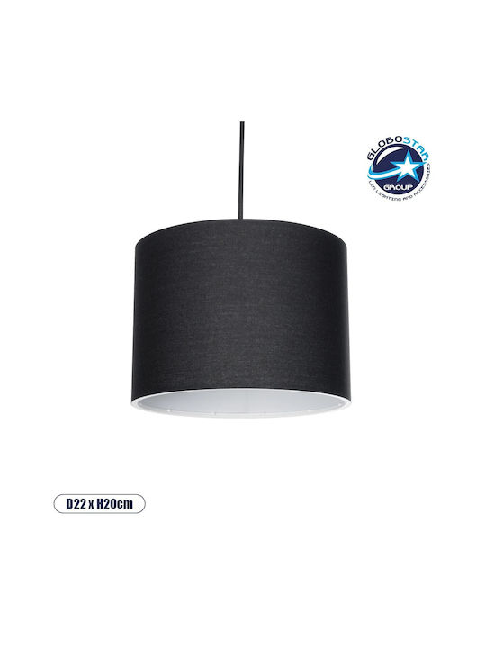 GloboStar Blaze Pendant Light Black with Socket E27 22x22x90cm
