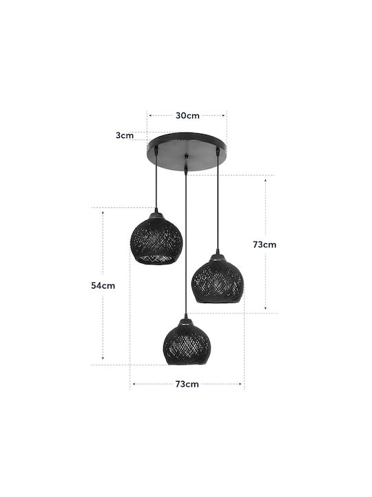 GloboStar Yasam Pendant Light Beige Boho with Rope for Socket E27 35x35x80cm