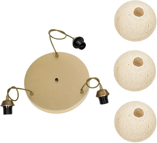 GloboStar Yasam Hängelampe Beige Boho mit Seil für Fassung E27 35x35x80cm.