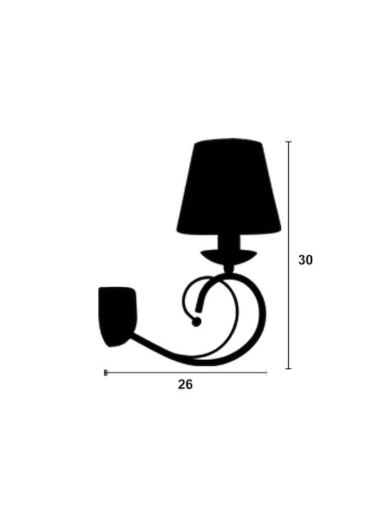 ArkoLight Leuchte Wand mit Fassung E14 Braun 30x26x40cm