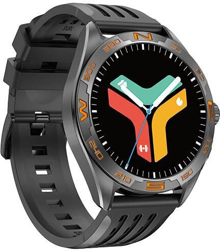 NO.1 M1 Smartwatch με Παλμογράφο (Μαύρη Κάσα / Μαύρο Λουρί Σιλικόνης)