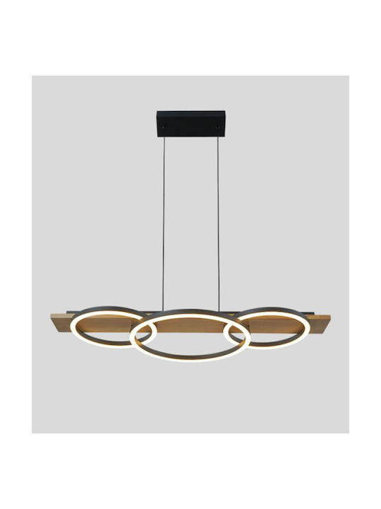 Sun Light Κρεμαστό Φωτιστικό Καφέ LED με Ρυθμιζόμενο Λευκό Φως Ράγα 120x80x80εκ.