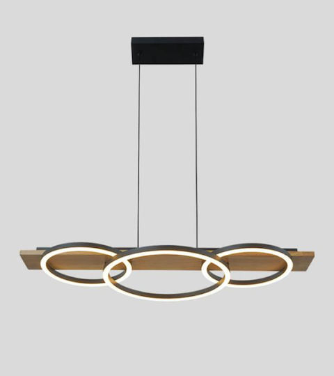 Sun Light Κρεμαστό Φωτιστικό Καφέ LED με Ρυθμιζόμενο Λευκό Φως Ράγα 120x80x80εκ.