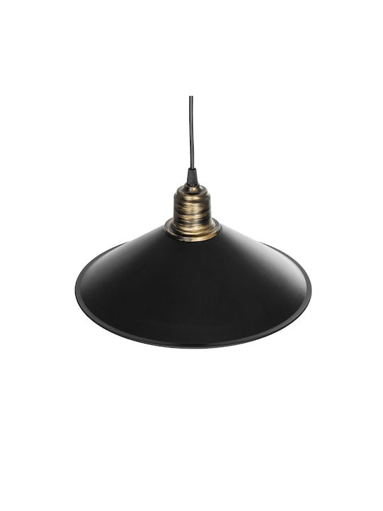 GloboStar Ferro Pendant Light Black Bell with Socket E27 30x30x90cm