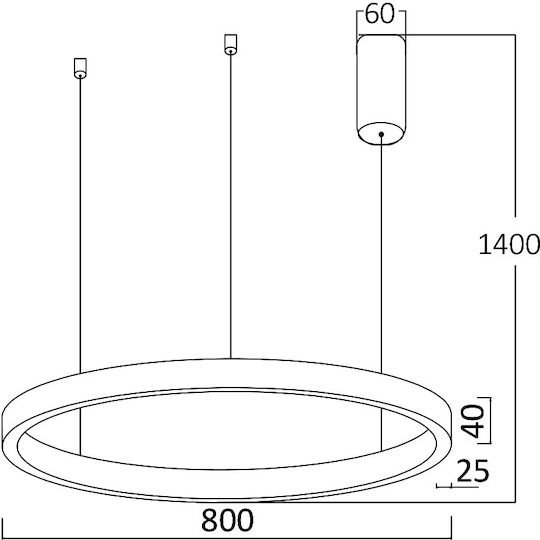 Braytron Hängelampe Schwarz LED mit Warm zu kühlem Weiß Licht 80cm.