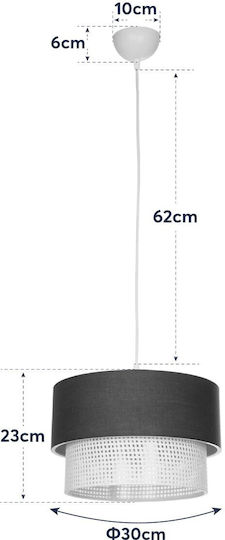GloboStar Sissie Висящо Осветително Тяло Сив с Цокъл E27 30x30x93см.