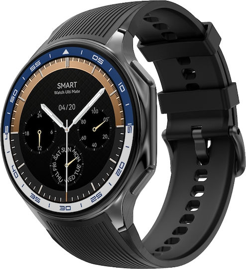 NO.1 Smartwatch mit Pulsmesser (Black Case / Black Silicone Strap)
