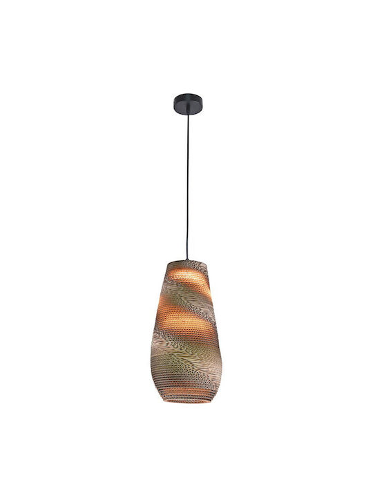 Geyer Paper Pendant Light Brown with Socket E27 25x45cm