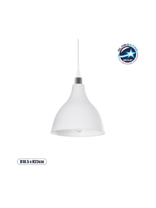 GloboStar Rade Pendant Light White Bell with Socket E27 17.5x17.5x56cm