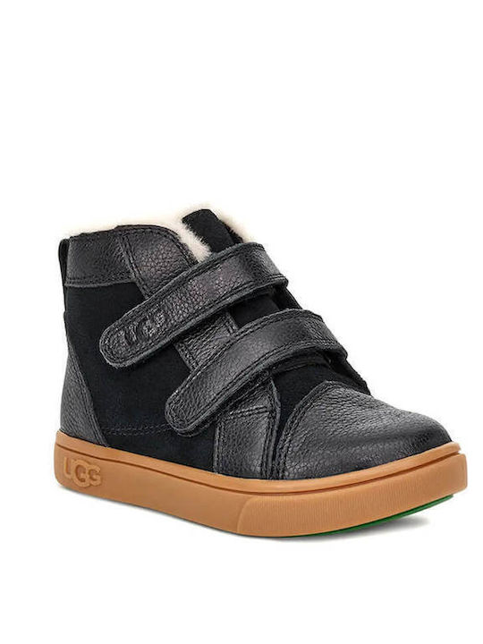 Rennon Ii Leather Kids Boots with Velcro Black
