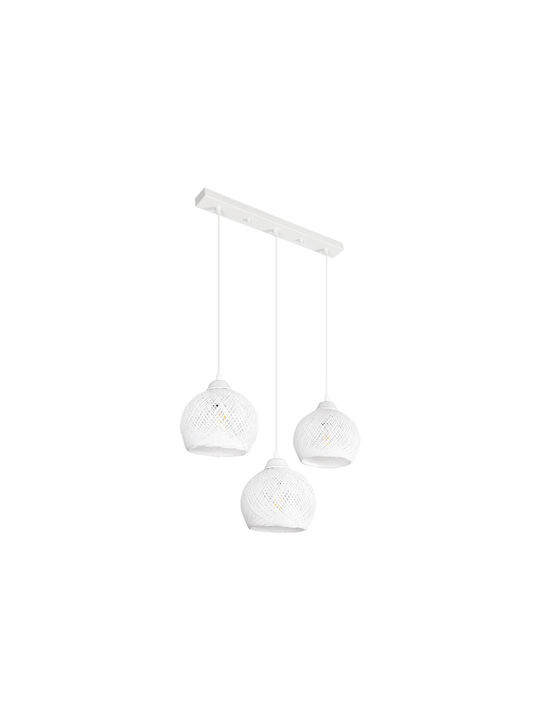 GloboStar Yasam Lustră Alb Boem cu frânghie pentru Dulie E27 55x25x80cm.
