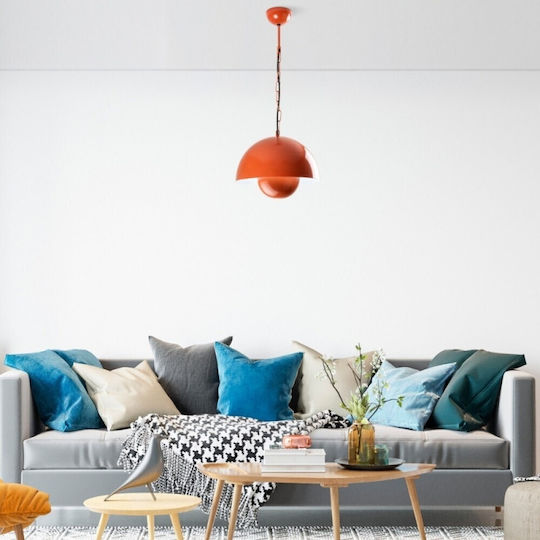 Opviq Kure Pendant Light Orange with Socket E27 30x30x70cm
