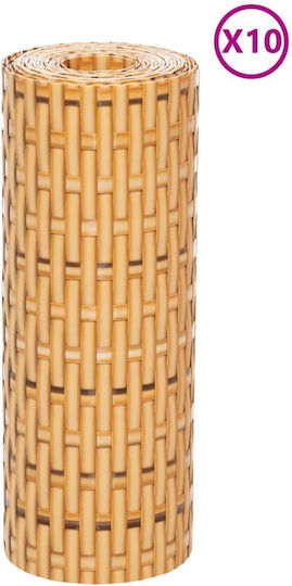 Separator de balcon 10 bucăți deschis maro 255x19cm ratan sintetic Separator de balcon 10 bucăți deschis maro 255x19cm ratan sintetic