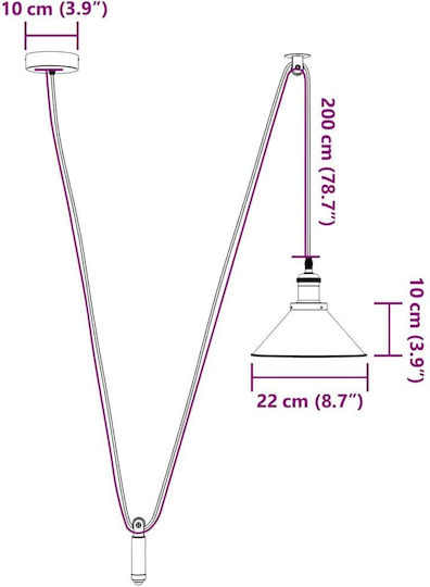 vidaXL Adjustable Blue Ceiling Light with E27 Socket 22x22cm