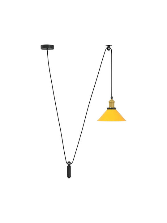 vidaXL Verstellbare Deckenleuchte Gelb mit E27 Fassung 22x22cm