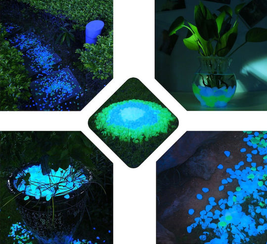 Set Decorative Stones Zola Phosphorescent 100 Pieces Blue Size 2-3 Cm