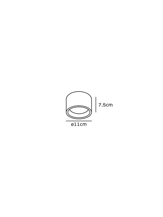 VK Lighting Ceiling Mount Light 11.5cm White with Integrated LED