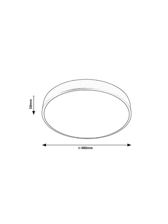 Rabalux Tesia Ceiling Mount Light 40cm Silver with Integrated LED