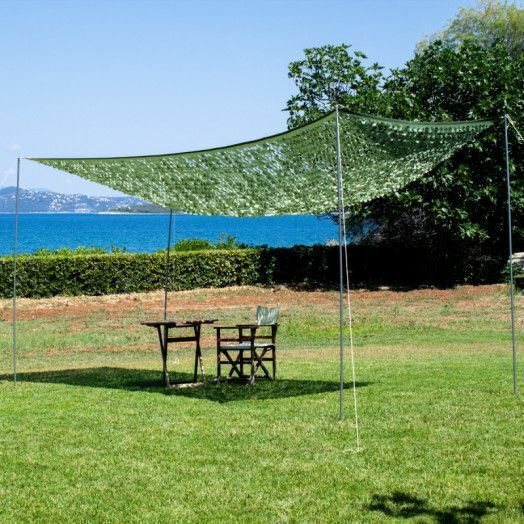 Home & Camp Rectangular Camouflage Net Khaki With Hoop 3x4m