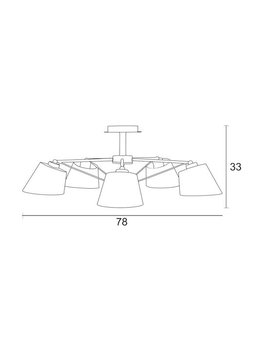 ArkoLight Κρεμαστό Φωτιστικό Ασημί με Ντουί E27 5x5εκ.