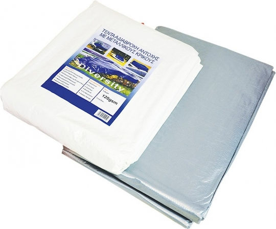 Sidirela Wasserdicht Plane 120gr/m² 12x6m. Licht Typ Silber