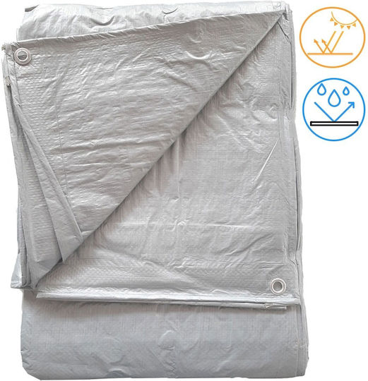 Sidirela Wasserdicht Plane 120gr/m² 12x6m. Licht Typ Silber
