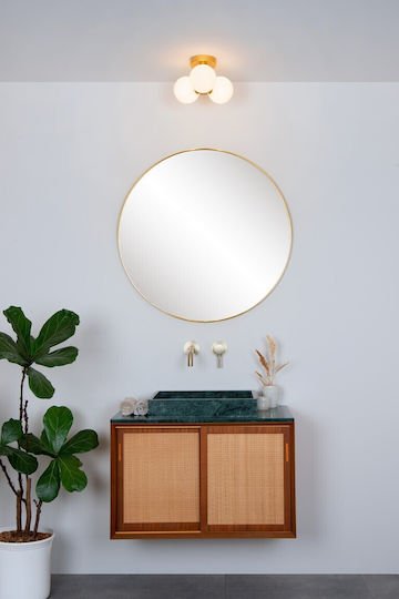 Lucide Lightning Ceiling Mount Light Bathroom 28cm Gold with Socket G9