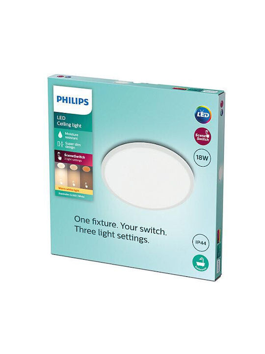 Philips Ceiling Mount Light Bathroom 30cm White with Integrated LED