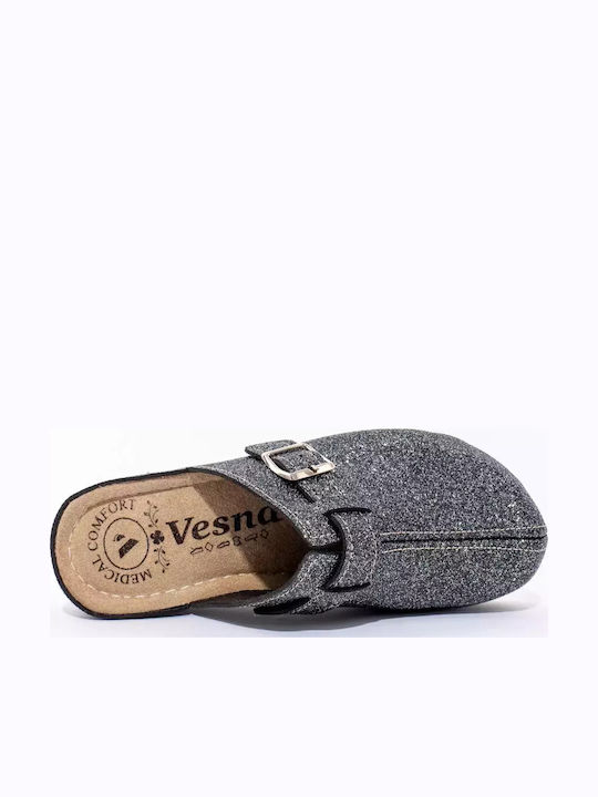 Vesna Women's Leather Anatomic Clogs Pearl Black