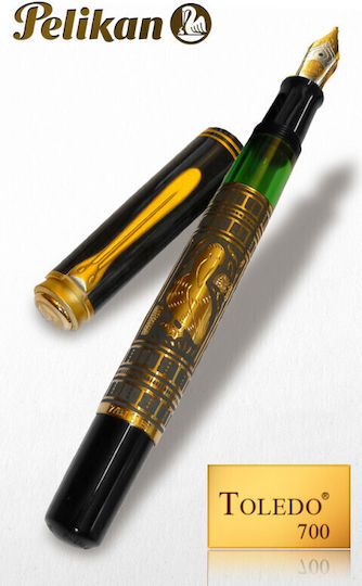 Pelikan Toledo M700 Fountain Pen with Quill Fine Steel with Black Ink