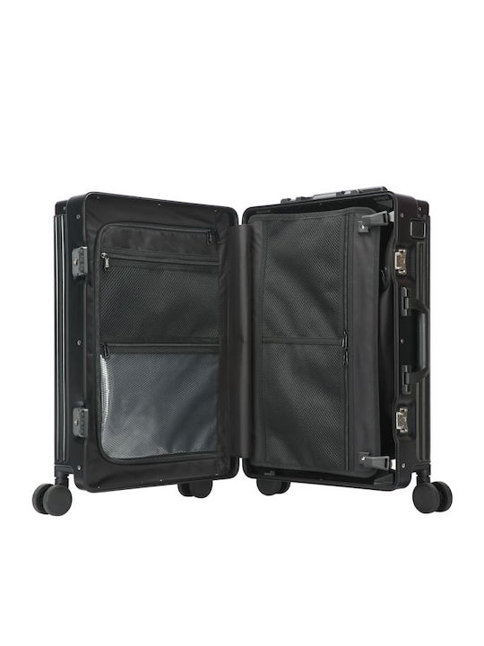 Bopai Medium Hard Travel Suitcase Black with 4 Wheels Height 65cm