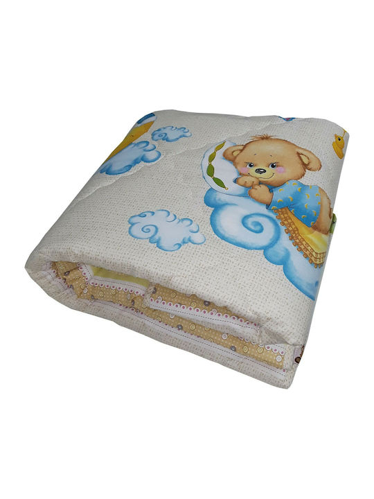 Beboulino Пухено одеяло За Количка Памук Yellow Bear Жълт 105x145см