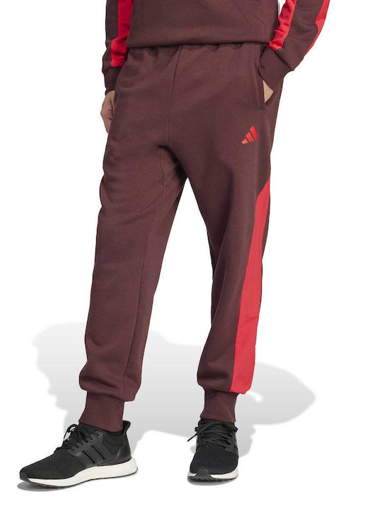 Essentials Colorblock Παντελόνι Φόρμας με Λάστιχο Red