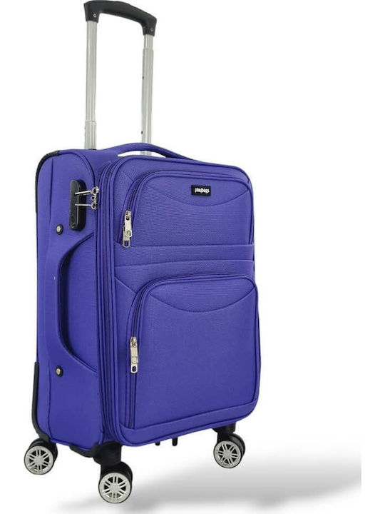 Playbags Valiză De Călătorie Cabină Din Material Textil Violet Cu 4 Roți Înălțime 56 Cm