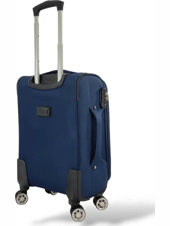 Playbags Βαλίτσα Ταξιδίου Καμπίνας Υφασμάτινη Μπλε με 4 Ρόδες Ύψους 56εκ.