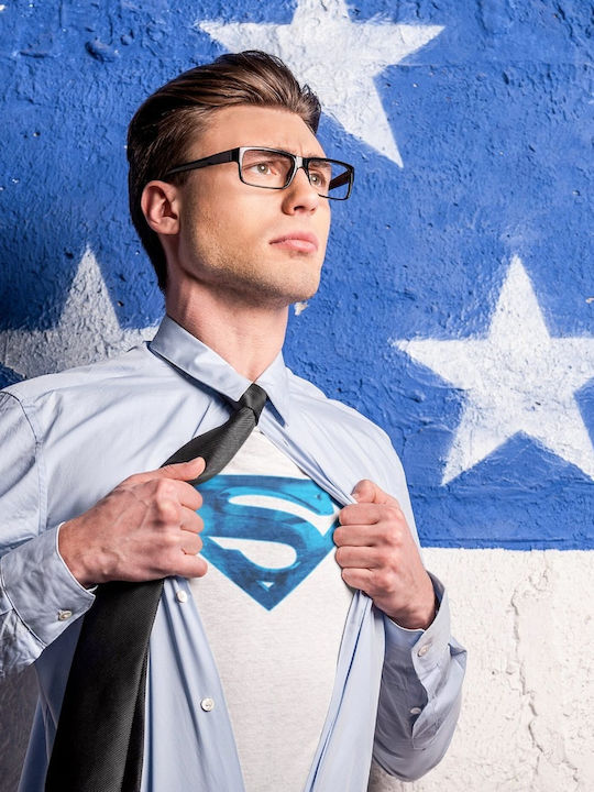 Superman Blaues Logo Weißes T-Shirt