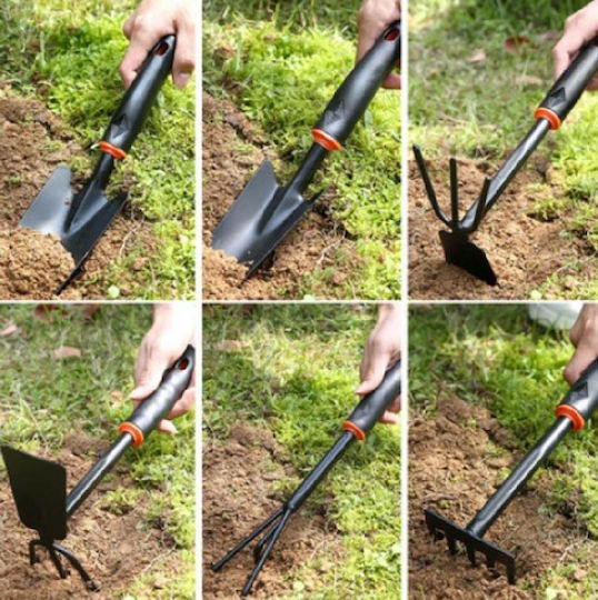 Set 6 Unelte de Grădinărit Zola Oțel Plastic Mânere Ergonomice Confortabile Negru