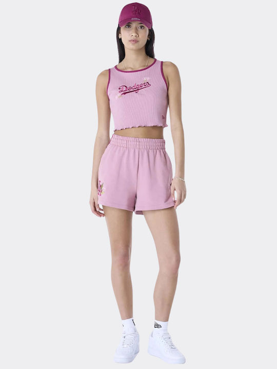Γυναικείο Crop Top Αμάνικο Floral Ροζ