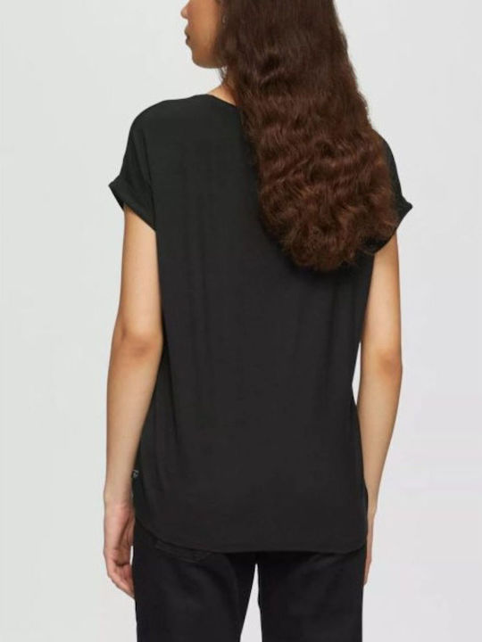 Women's Short Sleeve Blouse Black
