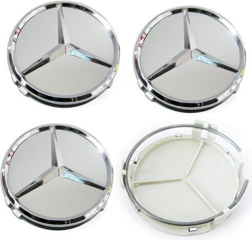 Wheel Center Caps Mercedes Benz with 73mm Internal Diameter 4pcs