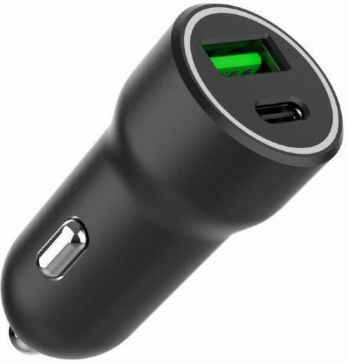 Gembird Car Charger Black with Ports: 2xUSB 1xType-C with Cable Type-C