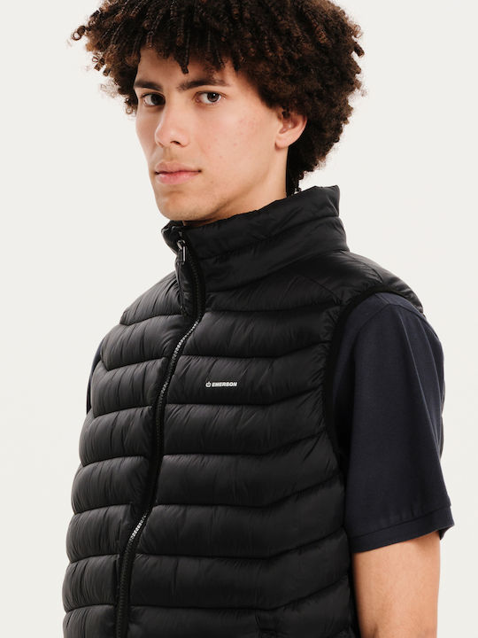 Ärmellos Winter Jacke Puffer Schwarz