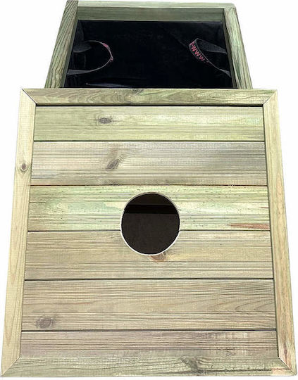 Holz-Abfalleimer Quadrat 50x50x40 60L-tesias Holzprodukte