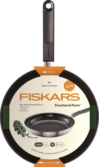 Fiskars Pan With Lid made of Stainless Steel with Non-Stick Coating 28cm