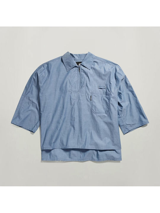 Langärmelig Damen Hemd Blue