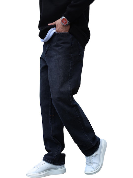 Men's Jeans Pants Elastic with Loose Baggy Fit Black