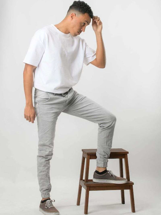 Ανδρικό Παντελόνι Τζιν με Slim Εφαρμογή Grey