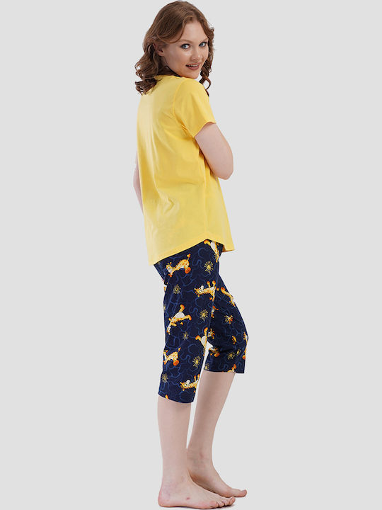 Vienetta Secret Summer Women's Pyjama Set Yellow Vienetta Secret Summer Women's Pyjama Set Yellow