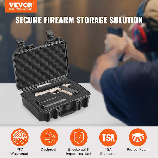 Tocuri pentru arme Vevor, carcasă dură pre-tăiată cu spumă PU cu încuietoare pentru 1 armă